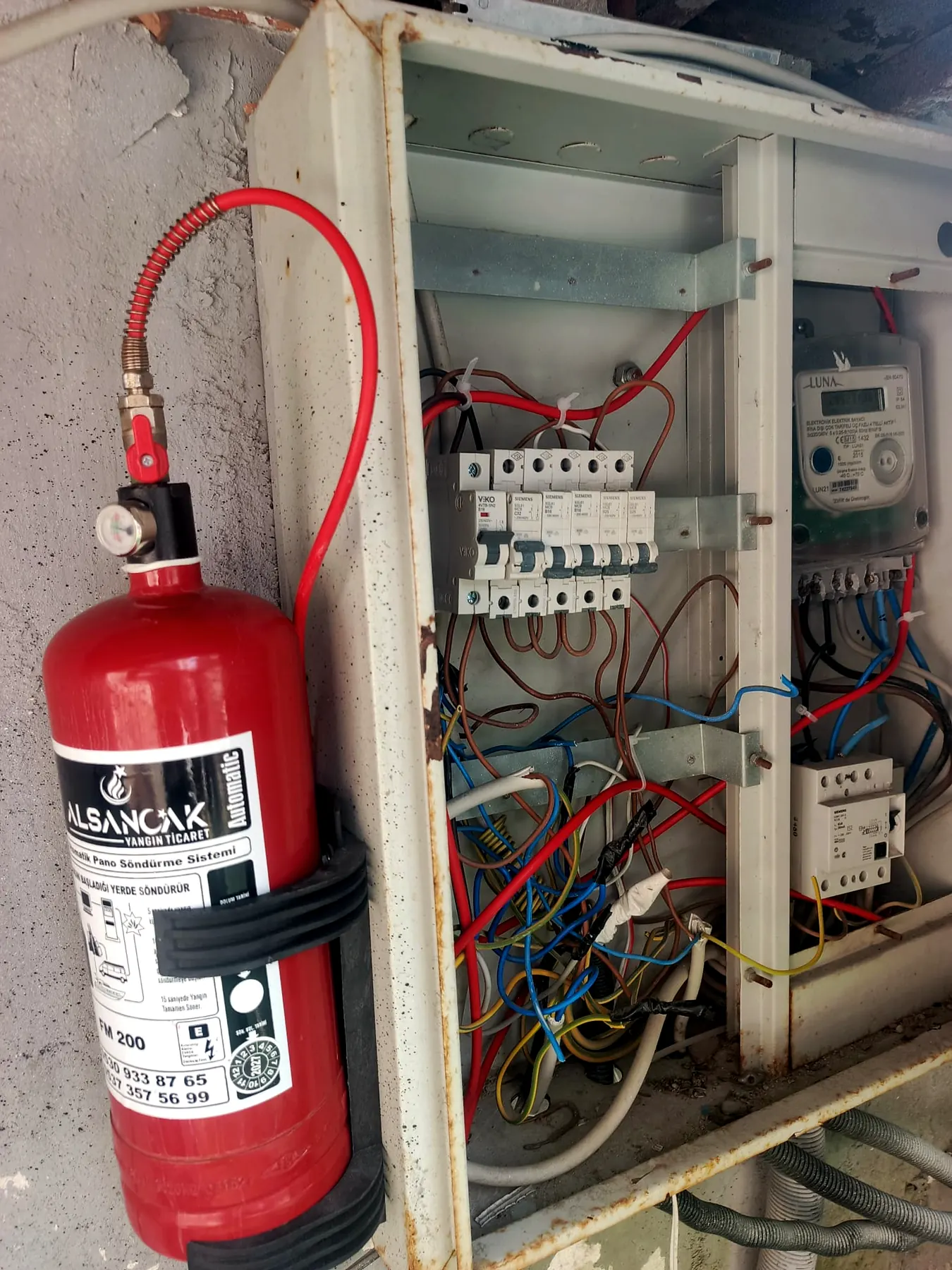 Elektrik panosu otomatik söndürme kurulumu